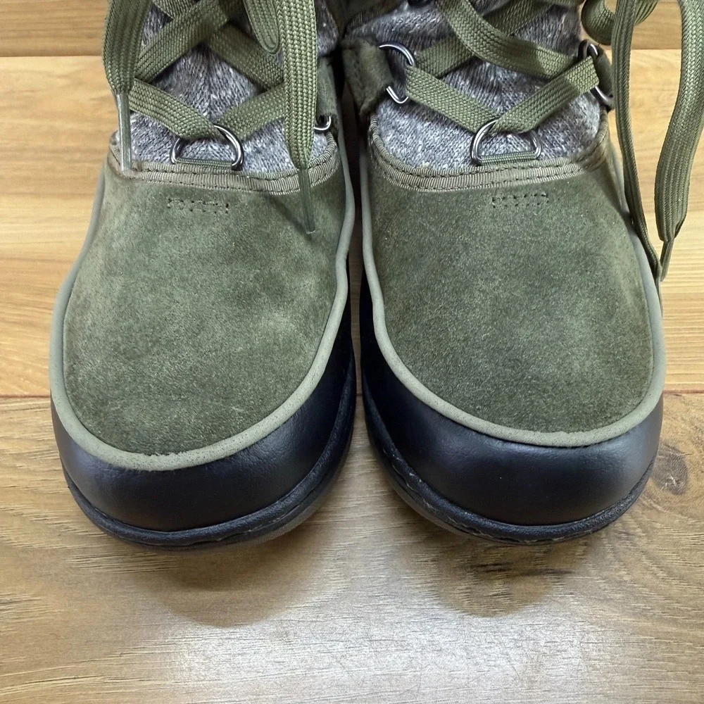 Sorel Tivoli III Green Black Snow Boots 7.5 Waterproof Faux Fur Gorpcore Ski
